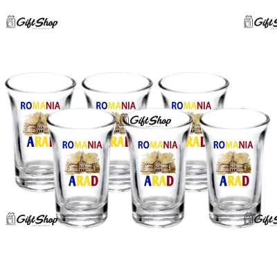 Arad romania, pahar shout cu mesaj, model 25b